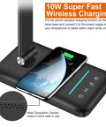 Smartphone charging on 8 In 1 4th Gen Multifunctional LED Desk Lamp With 10W Fast Wireless Charger USB Port 1200 Lux Brightness