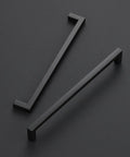 Close-up of 20 Pack Square Drawer Pulls 7.5 Inch Matte Black Cabinet Handles Zinc Construction Durable Modern Kitchen Hardware
