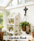 Top Shelf Single Piece Heavy Duty Cast Iron Wall Hook With Screws Vintage Coat Hanger Organizer For Scarves Bags Towels Keys Cap Rustproof Badass Home Decor Accessory with hanging plant and gloves in a bright room.