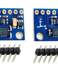 2 Pack GY 511 LSM303DLHC 3 Axis Accelerometer And Magnetometer Module For 6 DOF Motion And Orientation Sensor With I2C Interface Ideal For Robotics, Drones, And Arduino Projects With Easy I2C Data Output. Blue PCB boards with header pins