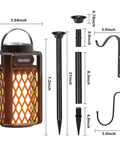 2-Pack Outdoor Torch Atmosphere Bluetooth Speakers, 10W Portable IP65 Waterproof LED Flame Lights with mounting accessories