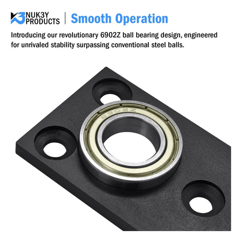 Heavy Duty Stainless Steel 360 Degree Door Pivot Hinge System Matte Black With 6902Z Ball Bearing close-up view