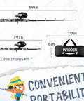 Kids Telescopic Fishing Pole Kit For Beginners Portable Rod And Reel Combo, collapsed 17in, bag dimensions 17x5x3in