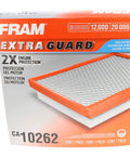 Extra Guard Air Filter CA10262 For Ford And Lincoln Vehicles packaging showing air filter and 2X Engine Protection