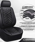 3D Foam Faux Leather Seat Covers Full Set Waterproof and Easy Clean All Black, Universal Fit for Cars, SUVs, Trucks and Sedans