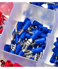 ZCKHNQOP Hot Pick 300pc Electrical Wire Crimp Terminals Kit With Insulated Spade Butts And Assorted Connectors For Quick Fixes And Serious Wiring Gigs You Need. Blue and red insulated wire crimp terminals in plastic box