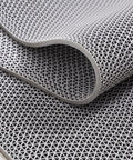 Close-up of grey Heavy Duty PVC Drainage Mat Grippy Non Slip Wet Area Floor Mat Roll 3 By 16.4 Ft 0.22 Inch Thick showing texture.