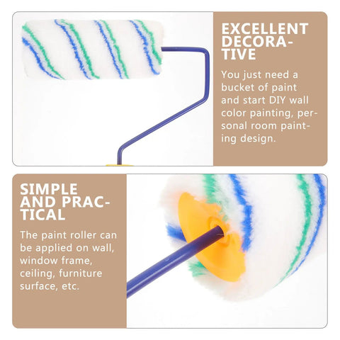 Portable Handheld Paint Roller With Removable Handle For Walls Ceilings And Furniture Lightweight Build showcasing a foam covered roller.