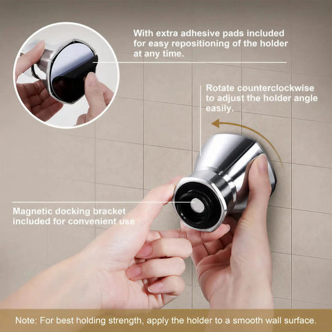Premium Handheld Shower Head With Super Slick Magnetic Docking System That Snaps Right Back In Place For Hands Free Rinsing Includes Kid And Pet Friendly Wall Mount Brackets For No Sweat Bathroom Upgrade