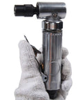 Heavy Duty Air Die Grinder With 1/4 Inch Hex Shank And 90 Degree Angled Head cradled in a gloved hand, showcasing its ergonomic design.