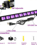 Three Pack 36W Black Light Bars With 5Ft US Plug And On Off Switch, adjustable angle, accessories included for glow party lighting