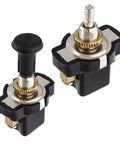 Push Pull Light Switch 12V Two Pack 8mm Thread On Off Toggle Switch For Car Boat Golf Cart Truck Marine Black Round Handle Built Tough Durable Plastic Housing Easy Install And Reliable Power Control, two black switches