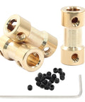 Brass Shaft Couplings 5mm To 5mm, 10 Pack, Tight Fit Shaft Connectors With Screws For Motors, Generators, RC Gear, DIY Projects