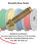 Bimetallic brass nozzle with filament spools, 5 Pack Brass Hardened Steel Nozzles For Centauri Carbon And Centauri 3D Printer, 0.4mm