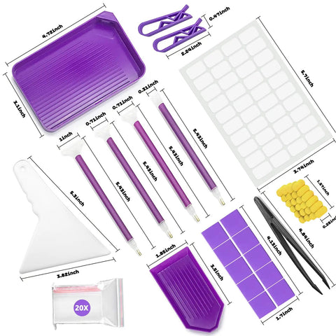 DIY Diamond Painting Tools And Accessories Kit 45 Piece Sweet Set For Kids And Adults with Diamond Pens Tweezers Glue Clays