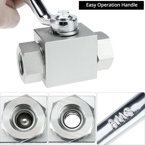 Heavy Duty One Half Inch NPT Hydraulic Ball Valve With 7250 PSI Rating Two Way Shut Off Rugged Built To Last Carbon Steel Construction