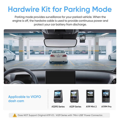 Hardwire Kit With 8 Fuse Tap Pack And Type C Port For Dash Cams, Keeps Your Dash Cam Juiced 24 Seven Parking Power package display