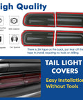 Smoked Tail Light Covers For Dodge Challenger 2015 Through 2024 Rear Light Guards Exterior Trim Kit Smoke Black 4 Pieces