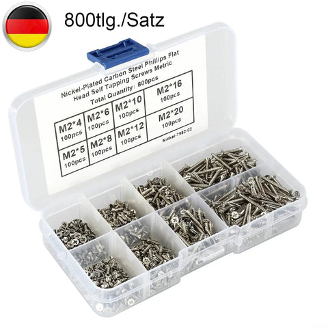 Stainless Steel Chipboard Screws With Partial Thread For Wood And Furniture Assembly Heavy Duty 3 To 6 Millimeter Diameter Pack of 800