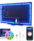 9.2ft Smart TV Backlight LED Strip with 16 Million RGB Colors Dimmable App Control Works with Alexa and Google Assistant Music Sync