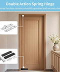 Double Action Spring Hinge With Cover Plates For Wood Doors Self Closing Door Hardware Stainless Steel Pivot Hinge installed