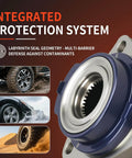 Close-up of 513121-2P Pair Front Wheel Hub and Bearing Assembly showing integrated protection system and seal geometry