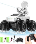 Amphibious RC Car With Water Cannon And Waterproof Remote Scale One To Sixteen 4WD Monster Truck on water