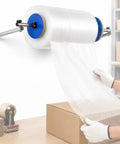 Heavy Duty Wall Mount Bubble Wrap Dispenser Rock Solid Galvanized Steel Bubble Cushioning Roll Holder with cushioned bubble wrap.