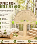 Premium Birch Wood Angle Finder Protractor With String Alignment For Rapid Zero To One Eighty Degree Readings, crafted from white birch wood.