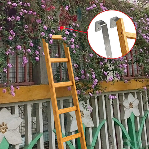 Rock Solid Heavy Duty Stainless Steel Bunk Bed Ladder Hooks Keep It Locked Down Tough As Nails Bed Brackets Anti Rust on a ladder.