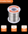 Sn60 Pb40 Solder Wire 2.0mm No Flux Core For Stained Glass Copper Foil Tiffany Lamps And Church Glass Restoration 64oz Total Pack 4 By 16oz spool product image