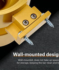 Wall Mounted Coffee Bean Dispenser With Airtight Cap image showing golden wall-mount bracket for storage and space-saving in kitchen.