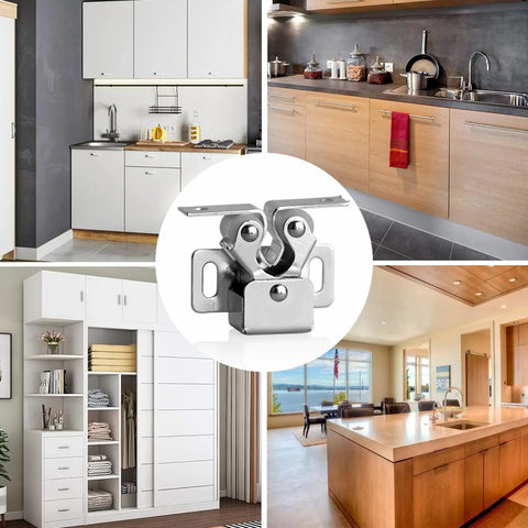6 Self-Adjusting Double Roller Ball Door Catches Made From Durable Alloy Steel For Cabinets And Drawers to keep doors secure in stylish interiors.