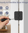 Installing 12 Pack 4 Inch Matte Black Exterior Door Hinges With Five Eighths Radius And Square Corners on door frame