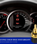 Zero Hassle Engine Coolant Temperature Sensor And Oil Temp Sender Replacement shows water temperature indicator on dashboard.