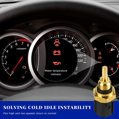 Zero Hassle Engine Coolant Temperature Sensor And Oil Temp Sender Replacement shows water temperature indicator on dashboard.