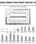 Assorted screws and components from Grab And Go All In One Eyeglass Repair Kit With 1000 Small Screws Nuts Washers Nose Pads And Curved Tweezers Micro Screwdriver For Sunglasses Watches And Everyday Clocks.
