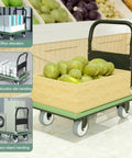 Heavy Duty Folding Push Cart Platform Trolley With Reinforced Beams And Four Quiet Thickened Rubber Wheels transporting melons