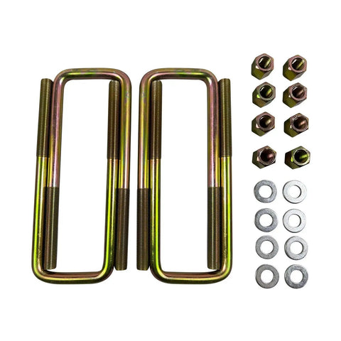 Heavy Duty Square U Bolts Set For 2.5 Inch Wide Leaf Springs With Hardware 8.75 Inch Long Fits 1988-2019 Chevy Silverado GMC Sierra 1500