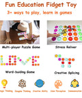 Super Soft Silicone Fidget Popper Blocks Keep Young Minds Busy Infinity DIY Shape Builder Totally Awesome For Phonics Sight Words And Relaxed Classroom Sensory Fun White demonstrated in interactive play settings.