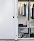 Wardrobe with Four Pack Matte Black Recessed Ring Pull Handles For Cabinets And Drawers Round Concealed Door Pull Knobs