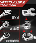 Universal Serpentine Belt Ratcheting Tool Set 15 Piece Pro Grade Belt Tensioner Kit with wrenches and sockets shown