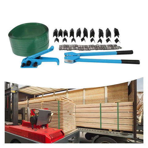 Heavy Duty Strapping Machine With 1000N Tension And 400Kg Break Strength, tools for securing pallets in a warehouse.