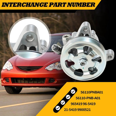 Power Steering Pump With Pulley For Honda Accord 2006 2007 CR V 2002 2011 RSX 2002 2006 TSX 2006 2008 Element 2006 2011 Fits 2 4L And 2 0L Engines Replaces OEM Part And Ready To Roll