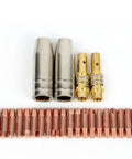 24 Piece MIG Welding Nozzle Set for Torch Accessories, Includes Nozzles, Gold Tip Holder, Contact Tips, Gas Nozzle, 0.035 Inch