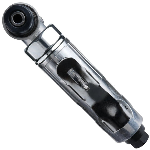 Top Notch Quarter Inch Angle Pneumatic Die Grinder Featuring Slick 90 Degree Head And Killer Variable Speed Control, angle view demonstrating collet.