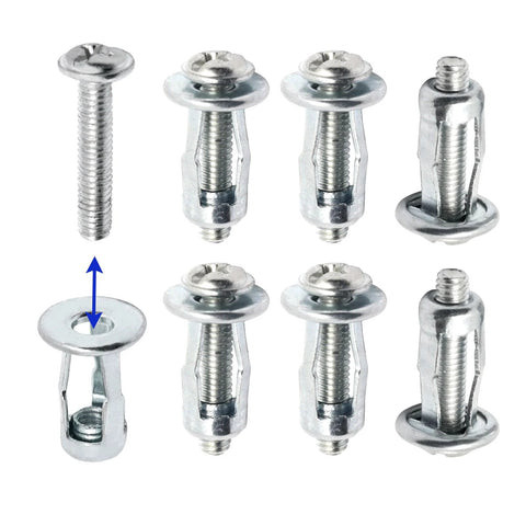 Heavy Duty Hollow Wall Anchors Set for Thin Walls M4 size, includes screws, ideal for hollow panels such as doors and RV walls, 20 piece pack