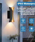 Outdoor Wall Light LED 30W Black Gold Aluminum Waterproof Exterior Fixture 3000K Warm Up Down Porch Sconce with IP65 design