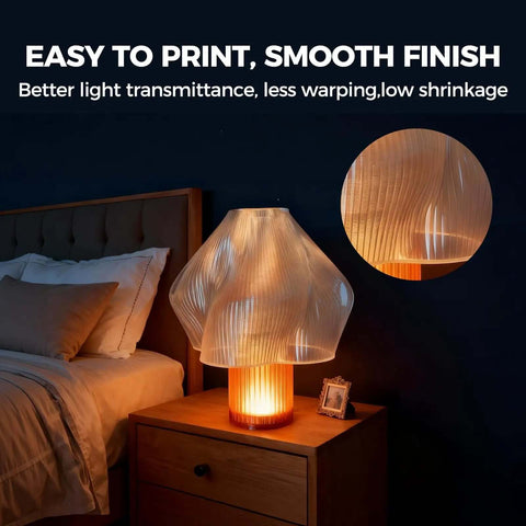 Premium PETG 3D Printer Filament 1.75mm 2kg for Ender Series lamp shade print on nightstand