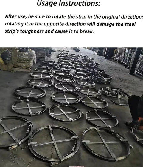 Pro Grade Badass Manual Drain Snake And Sewer Auger Built From Tough Manganese Steel shown in workshop, ready for plumbing tasks.